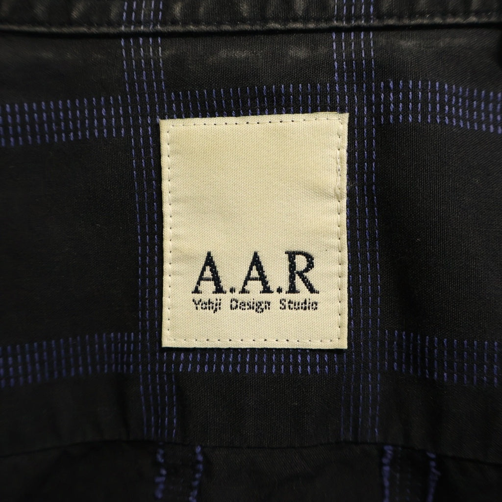 A.A.R(エーエーアール) YOHJI DESIGN STUDIO ヨウジデザインスタジオ ボタンアップ コットン長袖シャツ ブラック/ブルー X262011