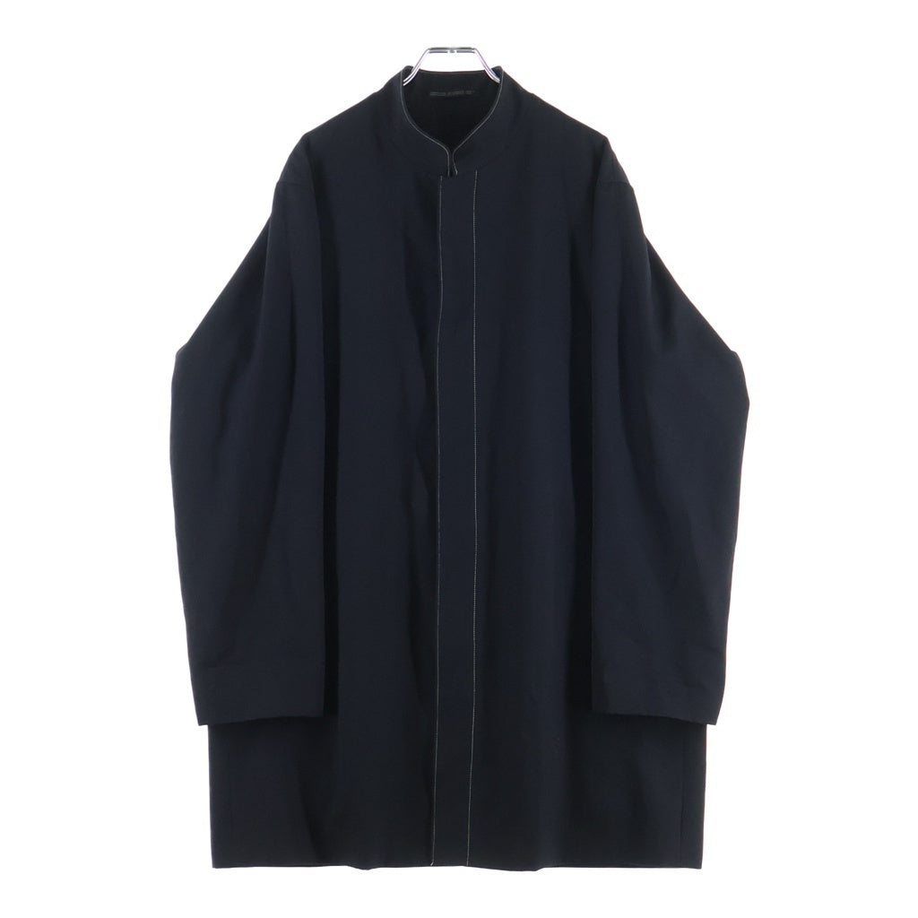 Yohji Yamamoto POUR HOMME(ヨウジヤマモト プールオム) 97AW 蝋人形期 肉厚ウールキャバ マオカラーコート ブラック HI-J51-161