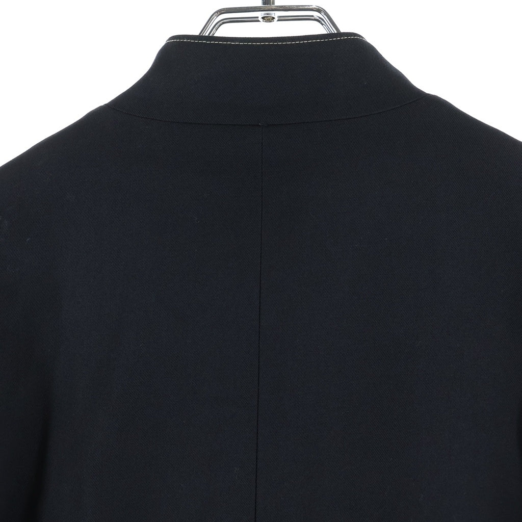 Yohji Yamamoto POUR HOMME(ヨウジヤマモト プールオム) 97AW 蝋人形期 肉厚ウールキャバ マオカラーコート ブラック HI-J51-161