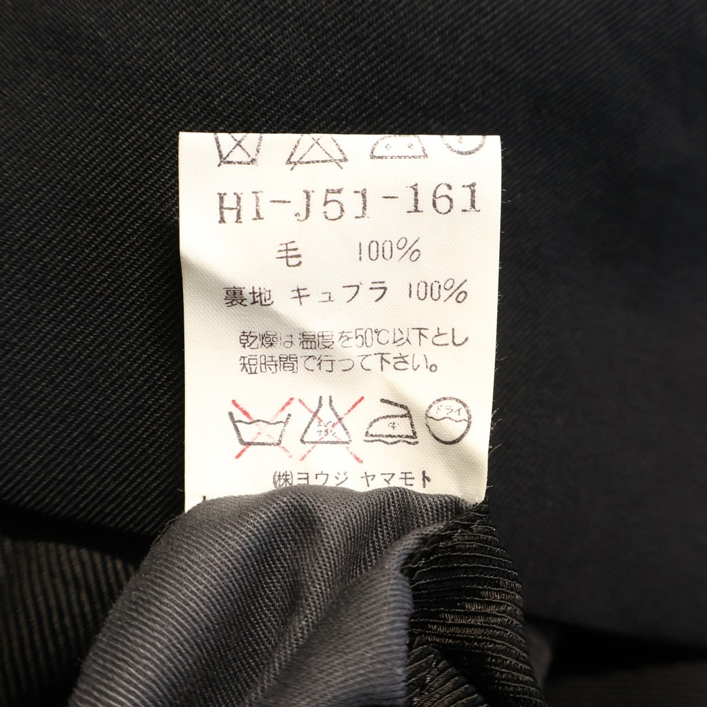 Yohji Yamamoto POUR HOMME(ヨウジヤマモト プールオム) 97AW 蝋人形期 肉厚ウールキャバ マオカラーコート ブラック HI-J51-161