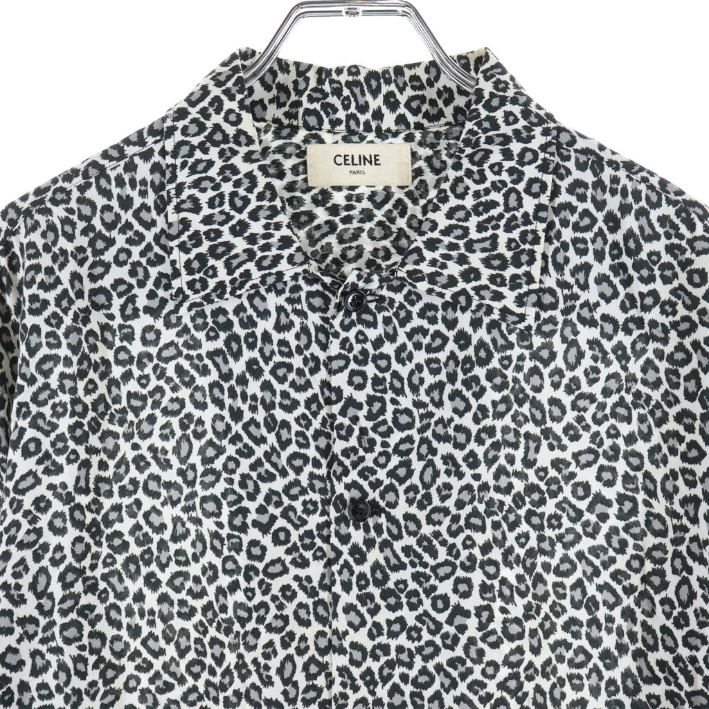CELINE(セリーヌ) 20SS HAWAIIAN LOOSE SHIRT ハワイアンルーズ レオパード柄長袖シャツ グレー 2C268900H