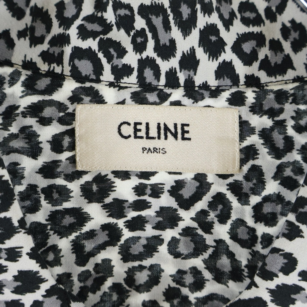 CELINE(セリーヌ) 20SS HAWAIIAN LOOSE SHIRT ハワイアンルーズ レオパード柄長袖シャツ グレー 2C268900H