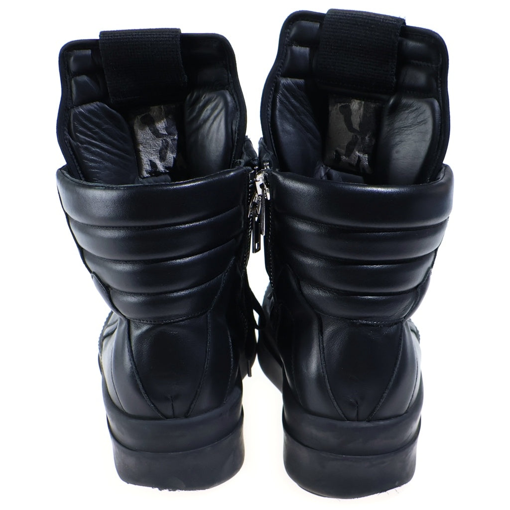 Rick Owens(リックオウエンス) Mega Bumper Geobasket All Black メガバンパー ジオバスケット レザーハイカットスニーカー シューズ ブラック RU02E1868