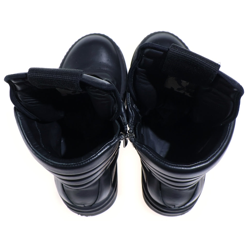 Rick Owens(リックオウエンス) Mega Bumper Geobasket All Black メガバンパー ジオバスケット レザーハイカットスニーカー シューズ ブラック RU02E1868