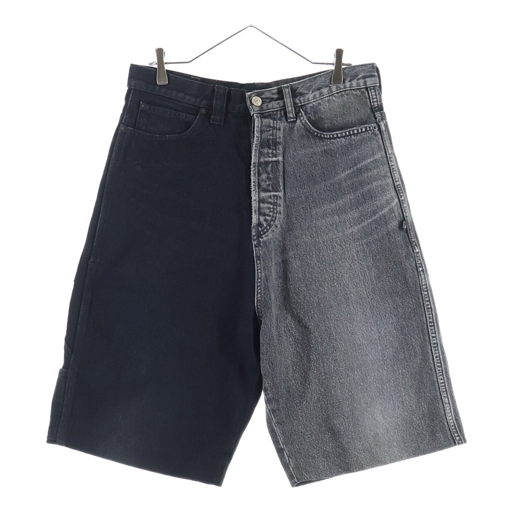 正規品　balenciaga  バギーデニム　ショーツ BALENCIAGA(バレンシアガ) 21AW Black&Grey Denim Shorts バイカラー
