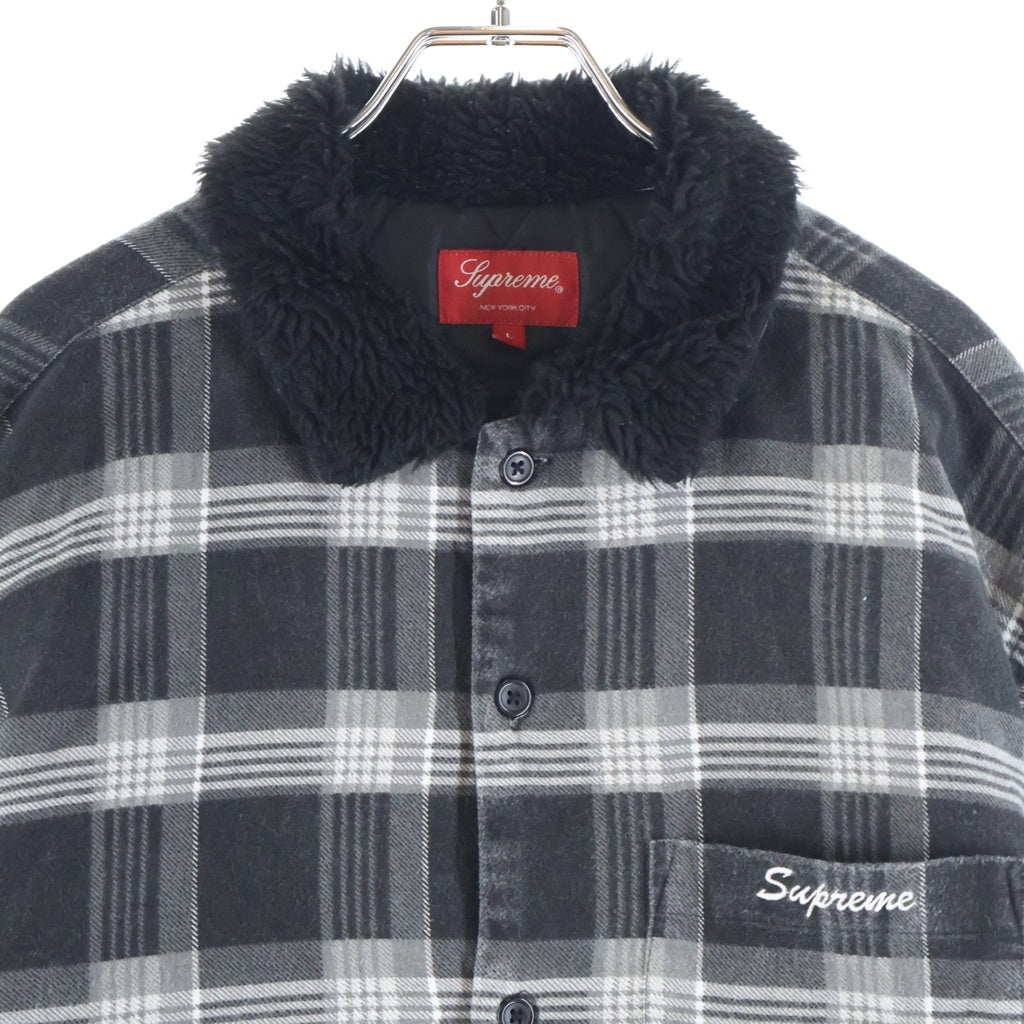 SUPREME(シュプリーム) 21AW Faux Fur Collar Flannel Shirts フェイクファー襟付き フランネル 長袖シャツ
