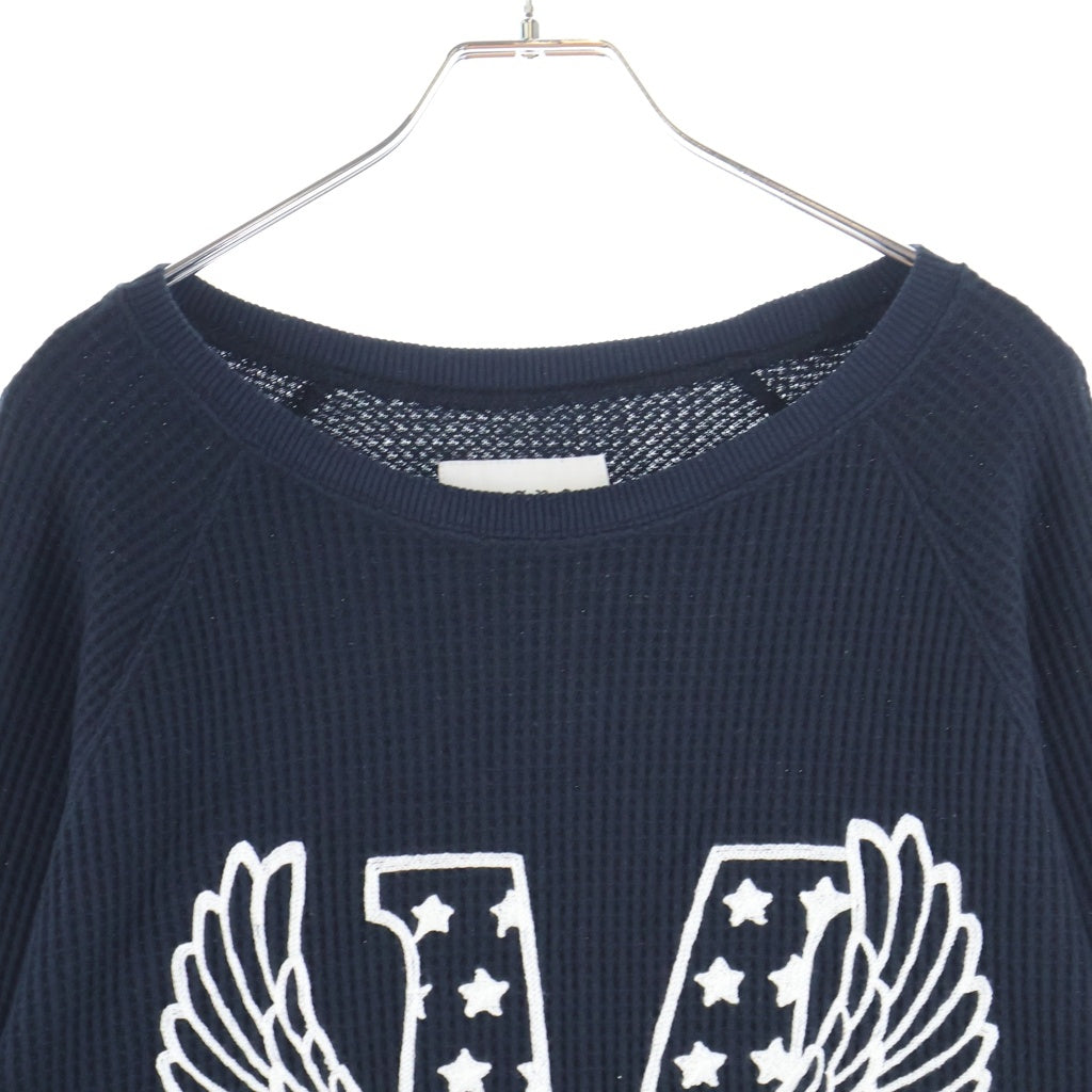 MAYO(メイヨー) 24AW EAGLE EMBROIDERY THERMAL LONG SLEEVE TEE イーグル刺繍 サーマル長袖Tシャツ ブラック/ホワイト 24MY-SLT03