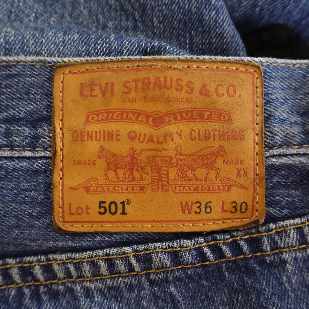 Levi's(リーバイス) ×YARN クロスパッチ ストレートデニム 501 インディゴ W36 L30