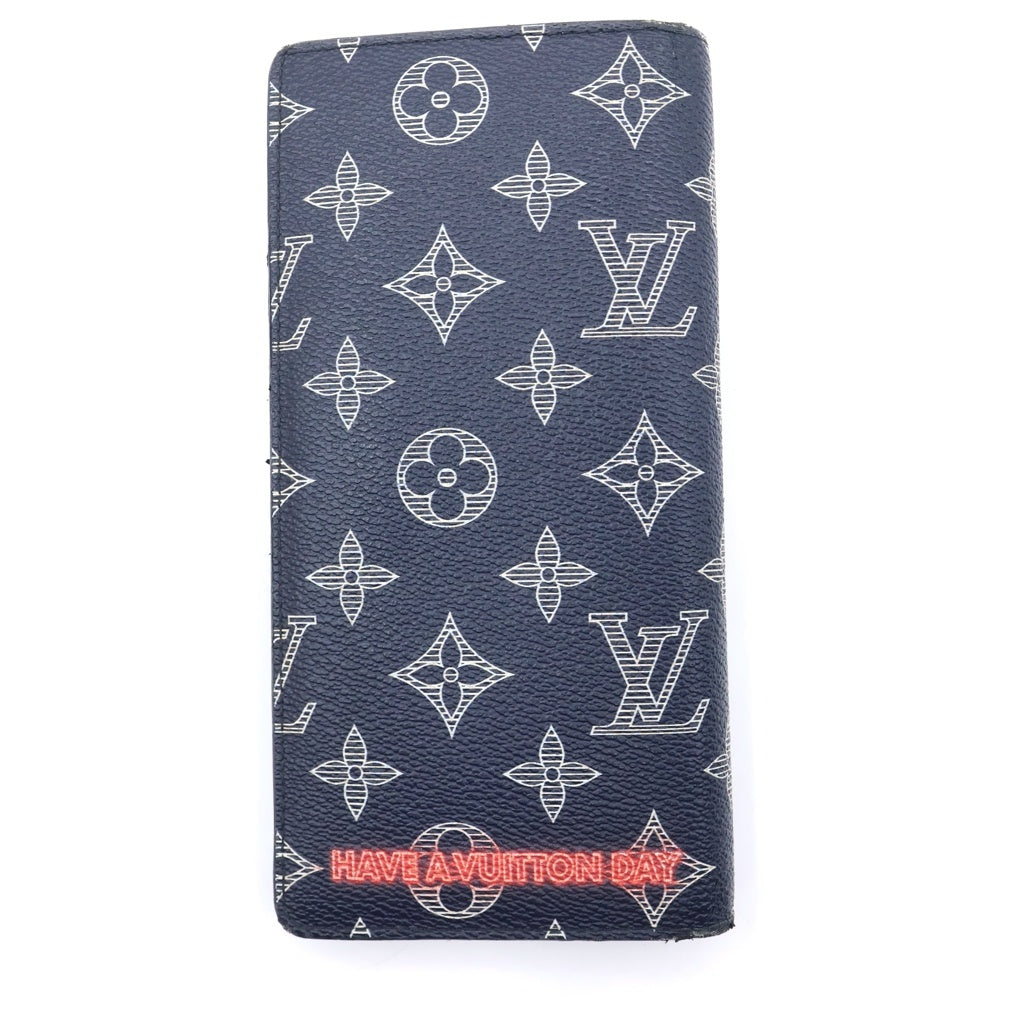LOUIS VUITTON(ルイヴィトン) ポルトフォイユブラザ モノグラム・インク アップサイドダウン 二つ折り長財布 ネイビー M62893