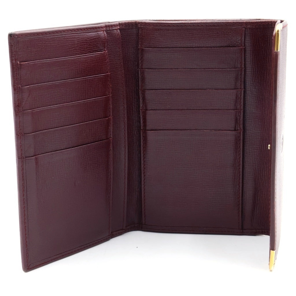 Cartier(カルティエ) マストライン ゴールド金具 二つ折りレザーウォレット レッド 73184183 レディース