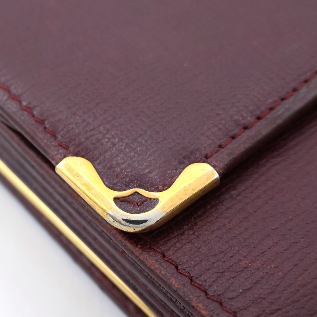 Cartier(カルティエ) マストライン ゴールド金具 二つ折りレザーウォレット レッド 73184183 レディース