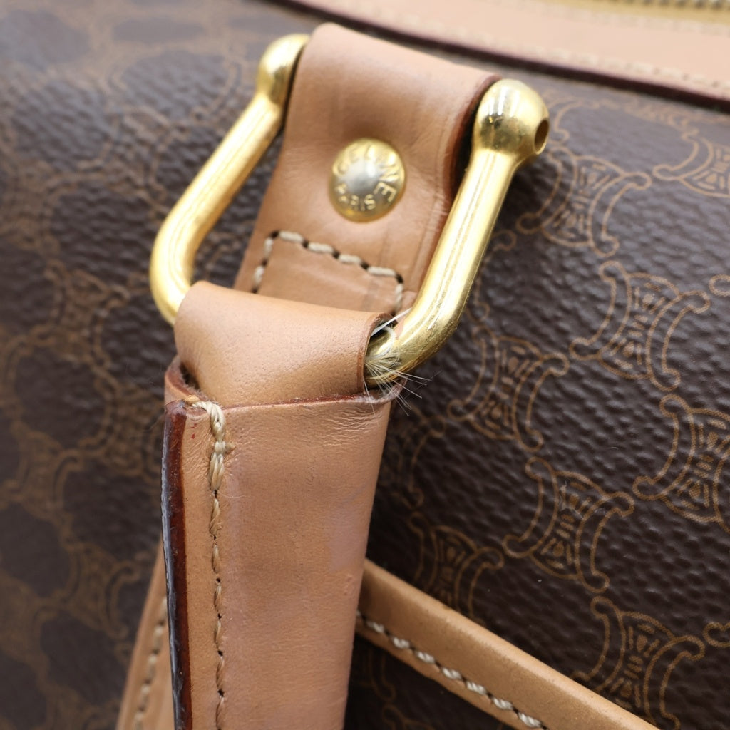 CELINE(セリーヌ) コーティングキャンバス マカダムボストンバッグ ブラウン レディース