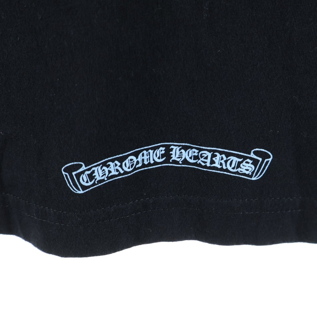 CHROME HEARTS(クロムハーツ) CH L/S T-SHIRT ネックロゴ 長袖Tシャツ ロンT ブラック/ライトブルー