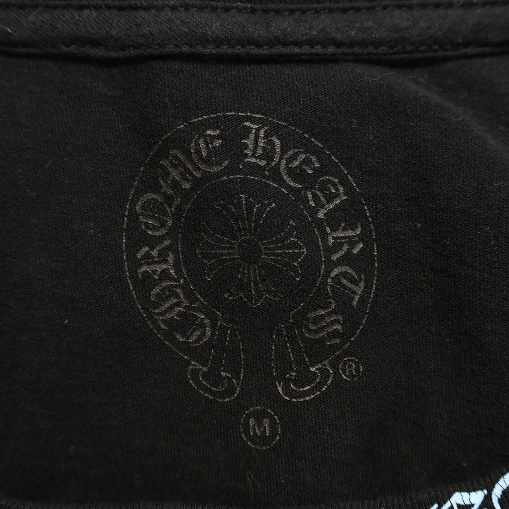 CHROME HEARTS(クロムハーツ) CH L/S T-SHIRT ネックロゴ 長袖Tシャツ ロンT ブラック/ライトブルー