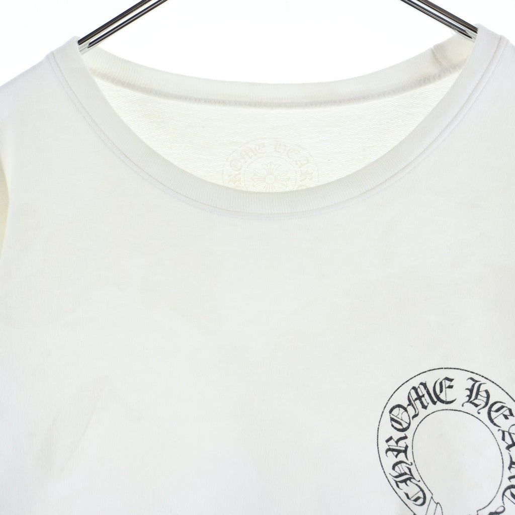 CHROME HEARTS(クロムハーツ) SWTSHRT PLVR 袖フローラルバックホースシュープリントスウェット ホワイト