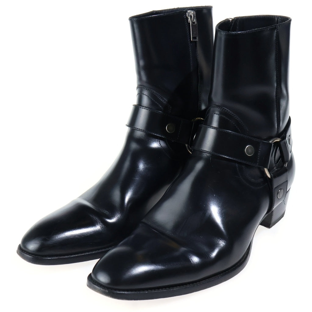 SAINT LAURENT PARIS(サンローランパリ) WYATT HARNESS BOOTS クラシック ワイアット ハーネスブーツ ブラック D1573070