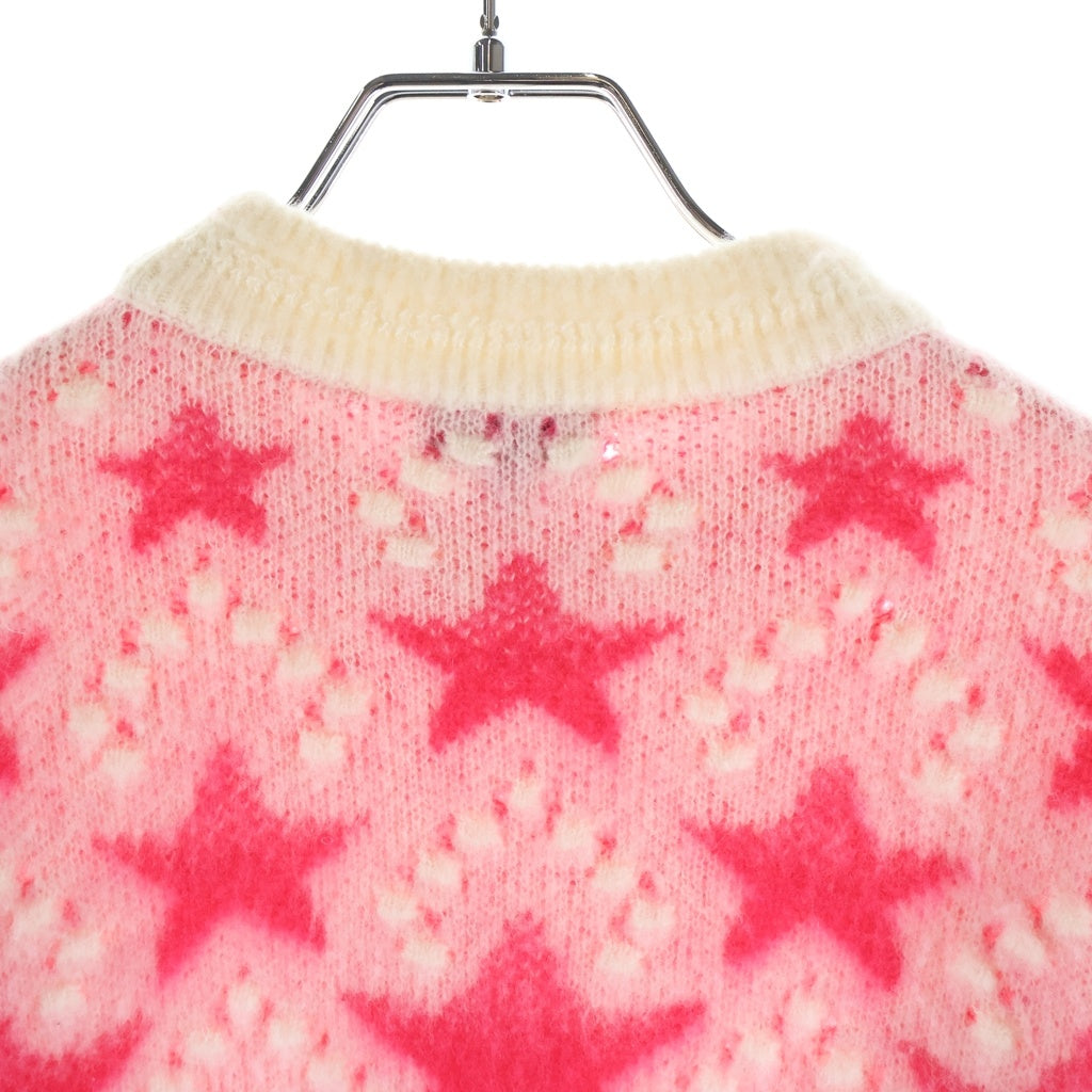 CHANEL(シャネル) 23AW スターモチーフ リブネックカシミヤニットセーター ピンク/ホワイト レディース P74520K10862