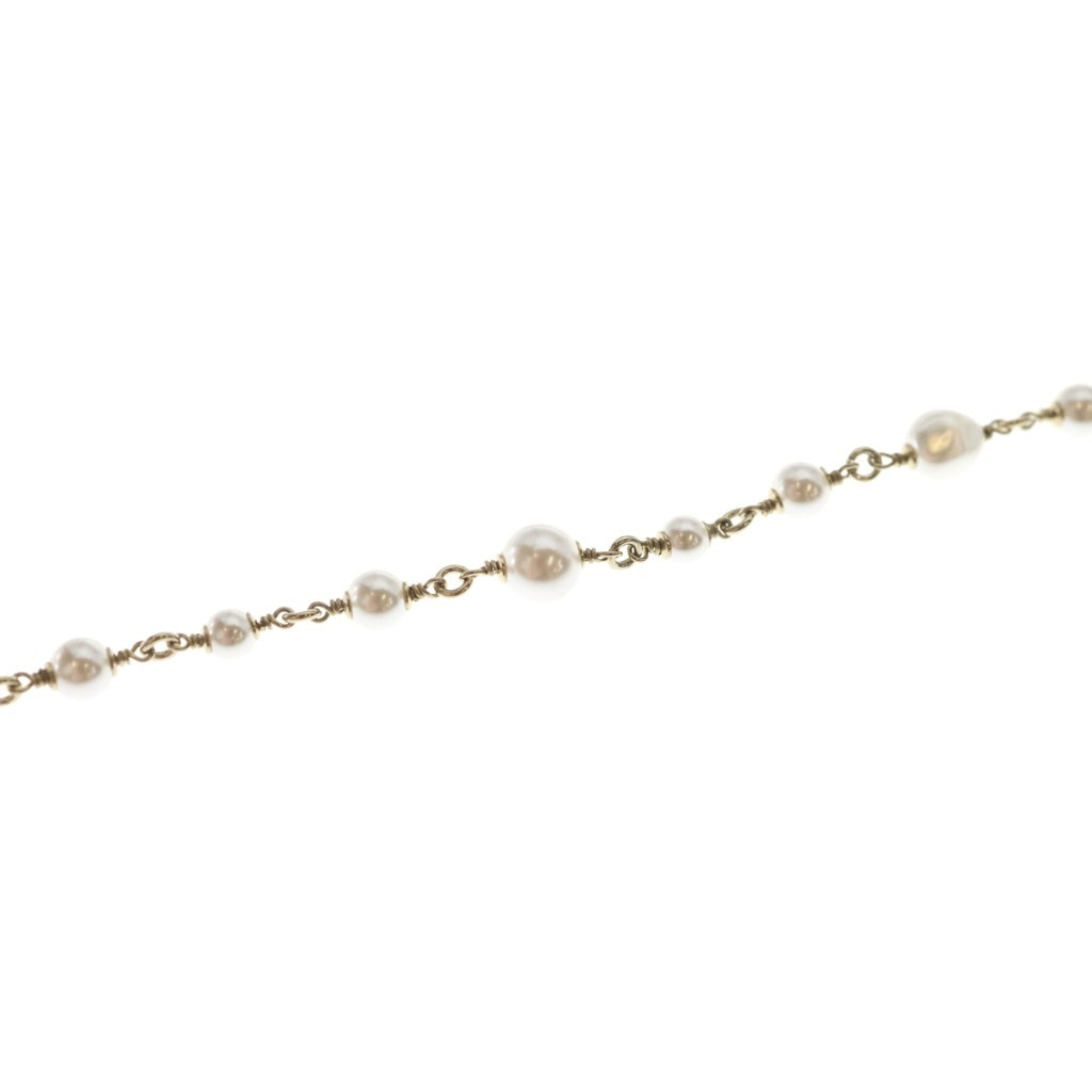 CHANEL(シャネル) ハートラインストーンロゴ ココマーク ロングフェイクパール ネックレス ゴールド レディース