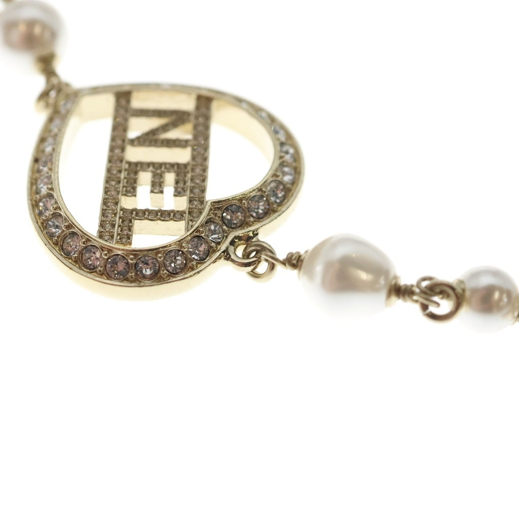 CHANEL(シャネル) ハートラインストーンロゴ ココマーク ロングフェイクパール ネックレス ゴールド レディース