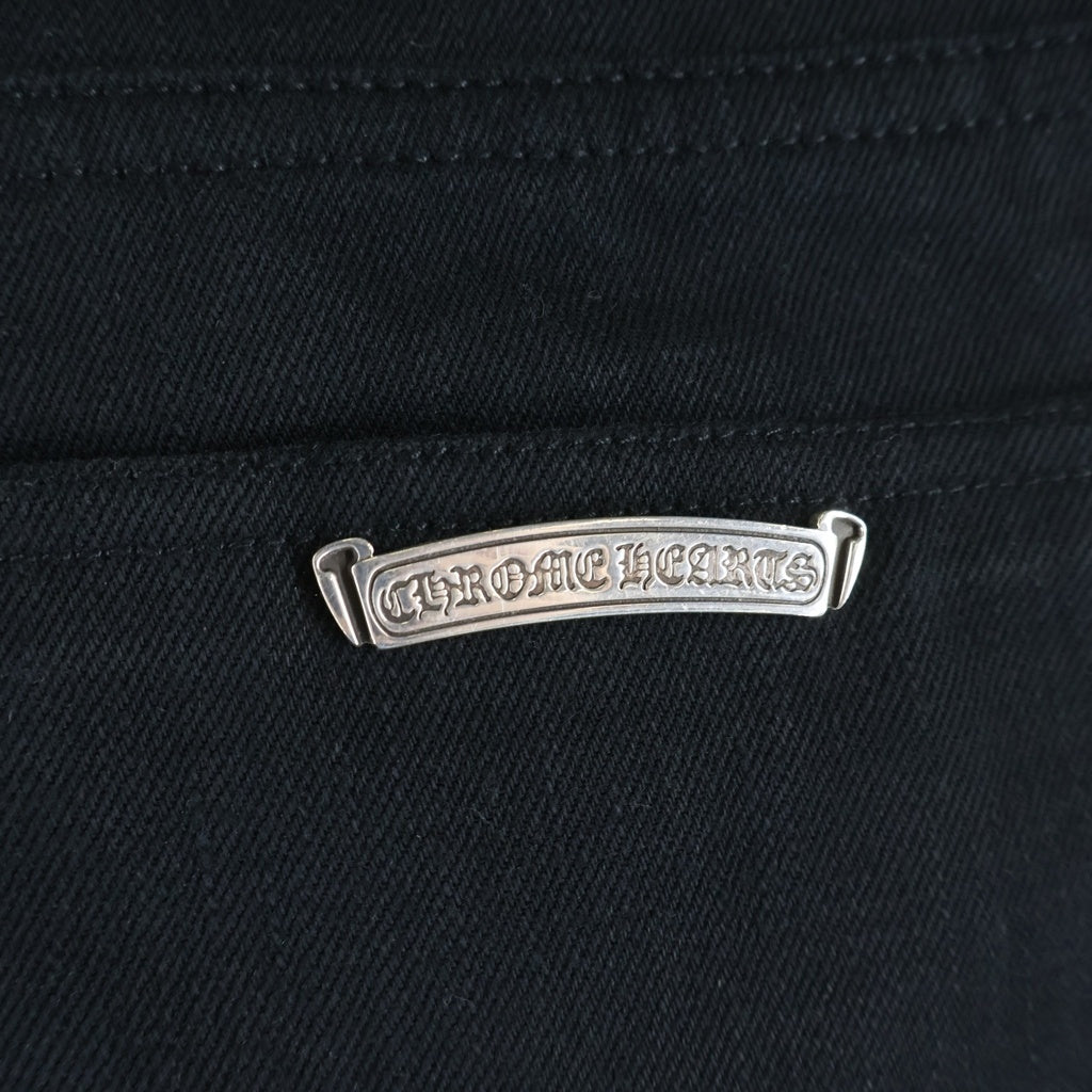 CHROME HEARTS(クロムハーツ) JEAN SL FLEURKNEE フレアニーステッチデニムパンツ ブラック