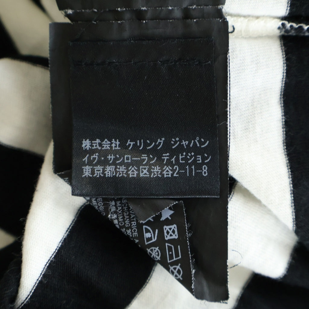 SAINT LAURENT PARIS(サンローランパリ) 14SS エディ期 クルーネック半袖ボーダーTシャツ ブラック/ホワイト 343717 Y2E01