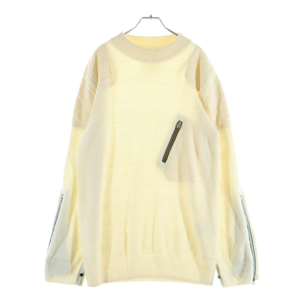 Sacai(サカイ) BIKER ZIP PULLOVER バイカージップ プルオーバーニットセーター ベージュ 20-02405M