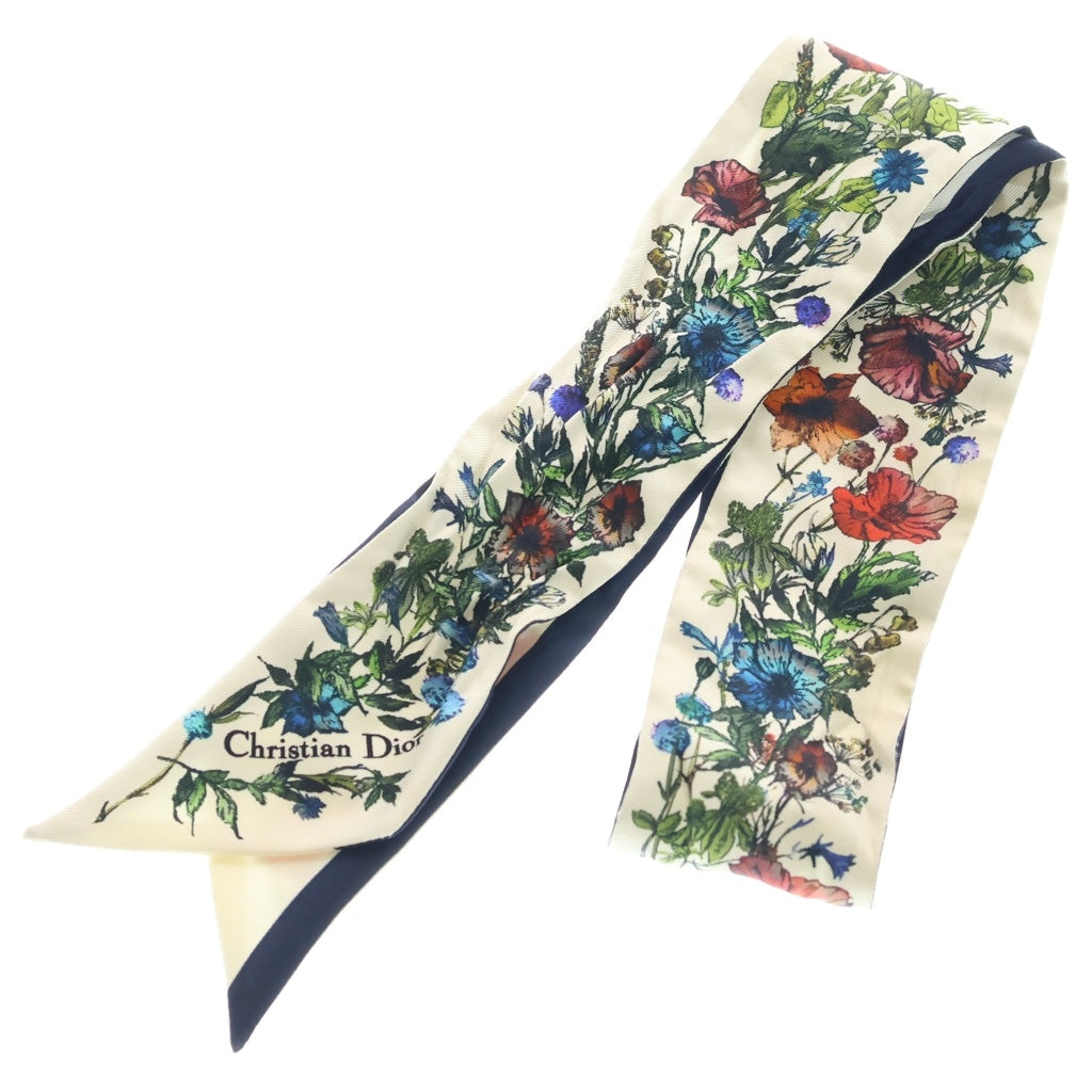 Christian Dior(クリスチャンディオール) ミッツァ フラワー総柄 シルクスカーフ ホワイト 15MIF106I611 レディース