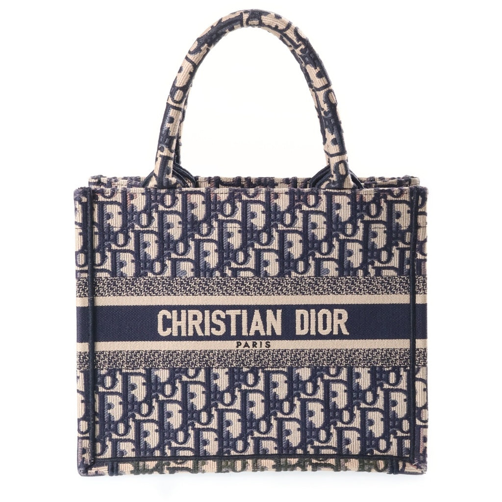 Christian Dior(クリスチャンディオール) BOOK TOTE オブリーク ブックトート スモール キャンバス ハンドバッグ トートバッグ ネイビー レディース M1265ZRIW M828