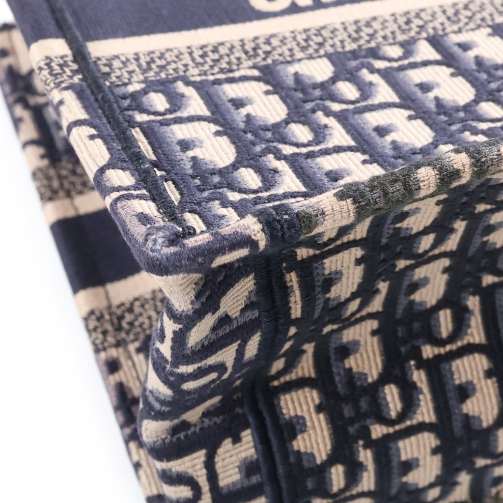 Christian Dior(クリスチャンディオール) BOOK TOTE オブリーク ブックトート スモール キャンバス ハンドバッグ トートバッグ ネイビー レディース M1265ZRIW M828