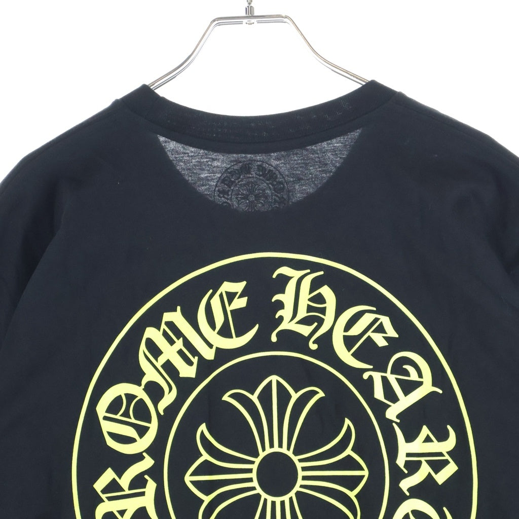 CHROME HEARTS(クロムハーツ) HORSESHOE S/S TEE BLACK/NEON YELLOW ホースシュー ショートスリーブ クルーネック 半袖Tシャツ ブラック/イエロー