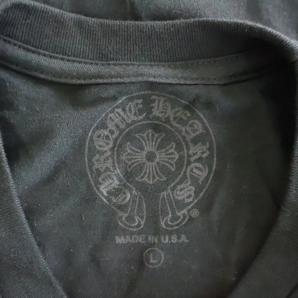 CHROME HEARTS(クロムハーツ) HORSESHOE S/S TEE BLACK/NEON YELLOW ホースシュー ショートスリーブ クルーネック 半袖Tシャツ ブラック/イエロー