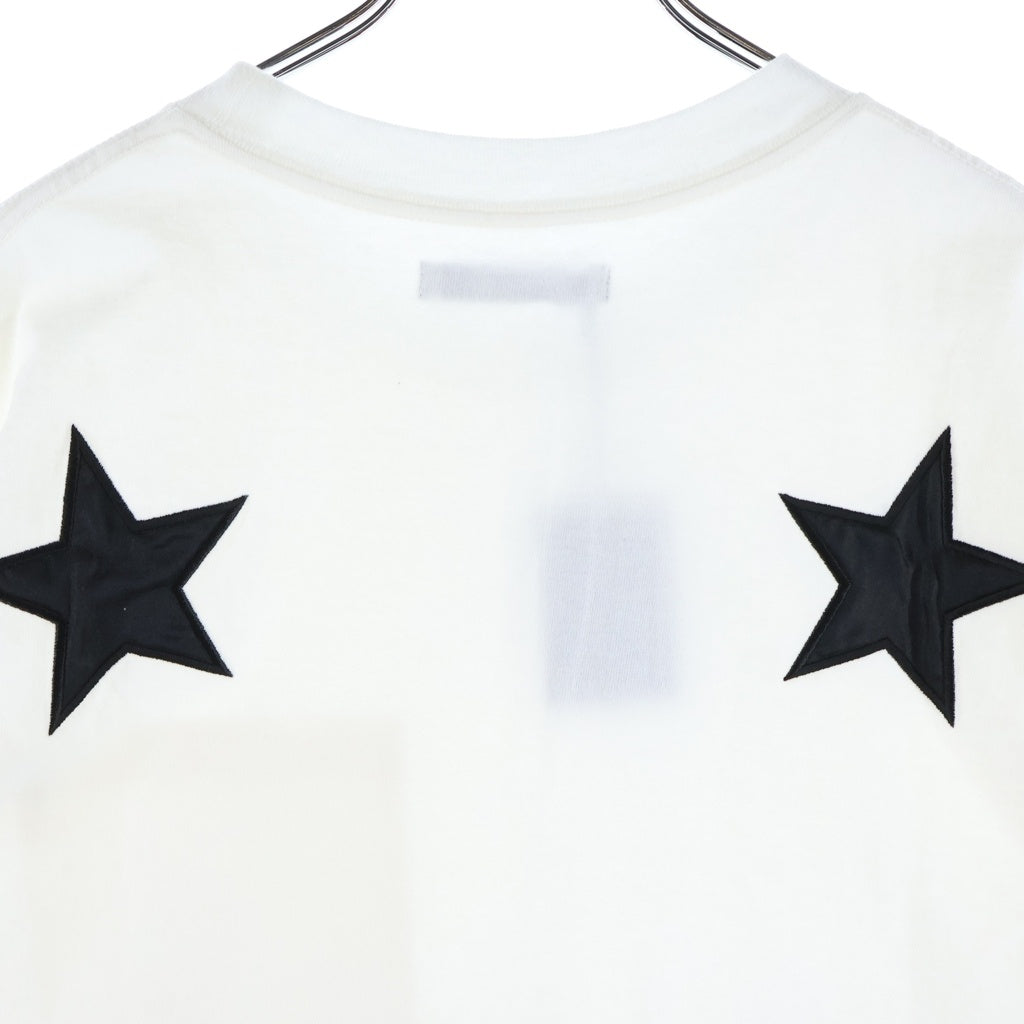 MINEDENIM(マインデニム) M&M STAR EMBROIDERY POCKET TEE エムアンドエム バックスターパッチ クルーネック半袖カットソーTシャツ ホワイト MND-MM41-00-M2