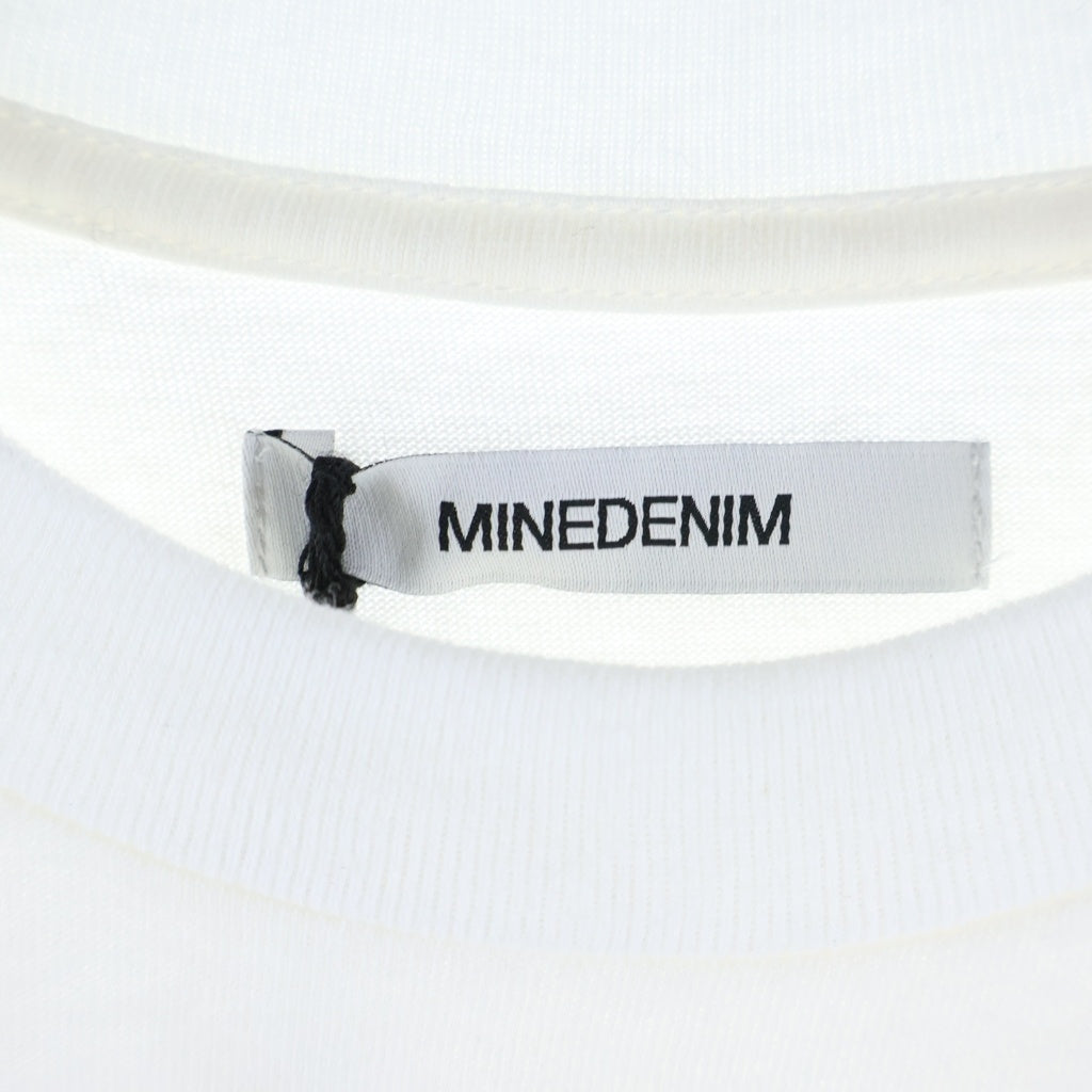 MINEDENIM(マインデニム) M&M STAR EMBROIDERY POCKET TEE エムアンドエム バックスターパッチ クルーネック半袖カットソーTシャツ ホワイト MND-MM41-00-M2