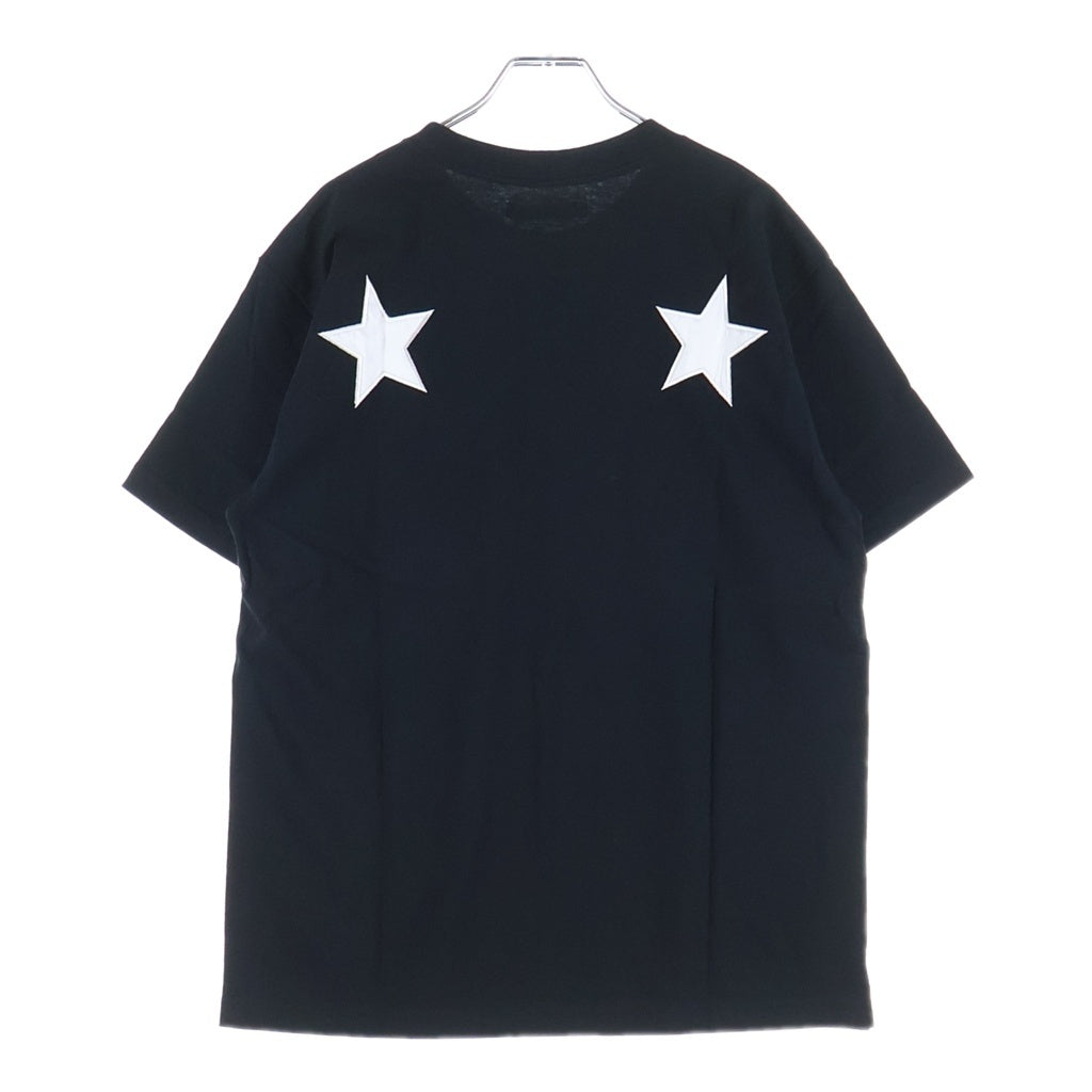 MINEDENIM(マインデニム) M&M STAR EMBROIDERY POCKET TEE エムアンドエム バックスターパッチ クルーネック半袖カットソーTシャツ ブラック MND-MM41-99-M2