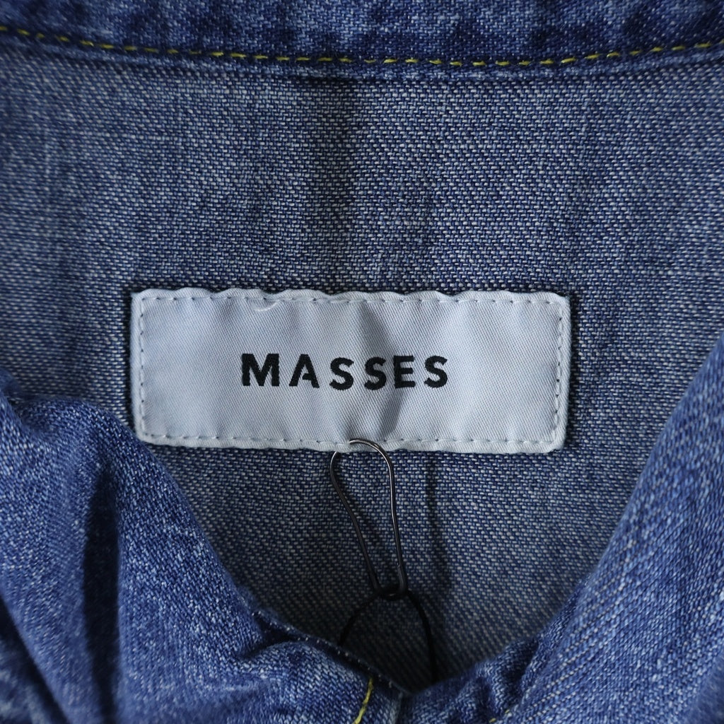 MASSES(マシス) 26AW DENIM SHIRT H.WASH ヴィンテージウォッシュ 長袖デニムウェスタンシャツ インディゴ 26A-DENIM-SHIRT-HW