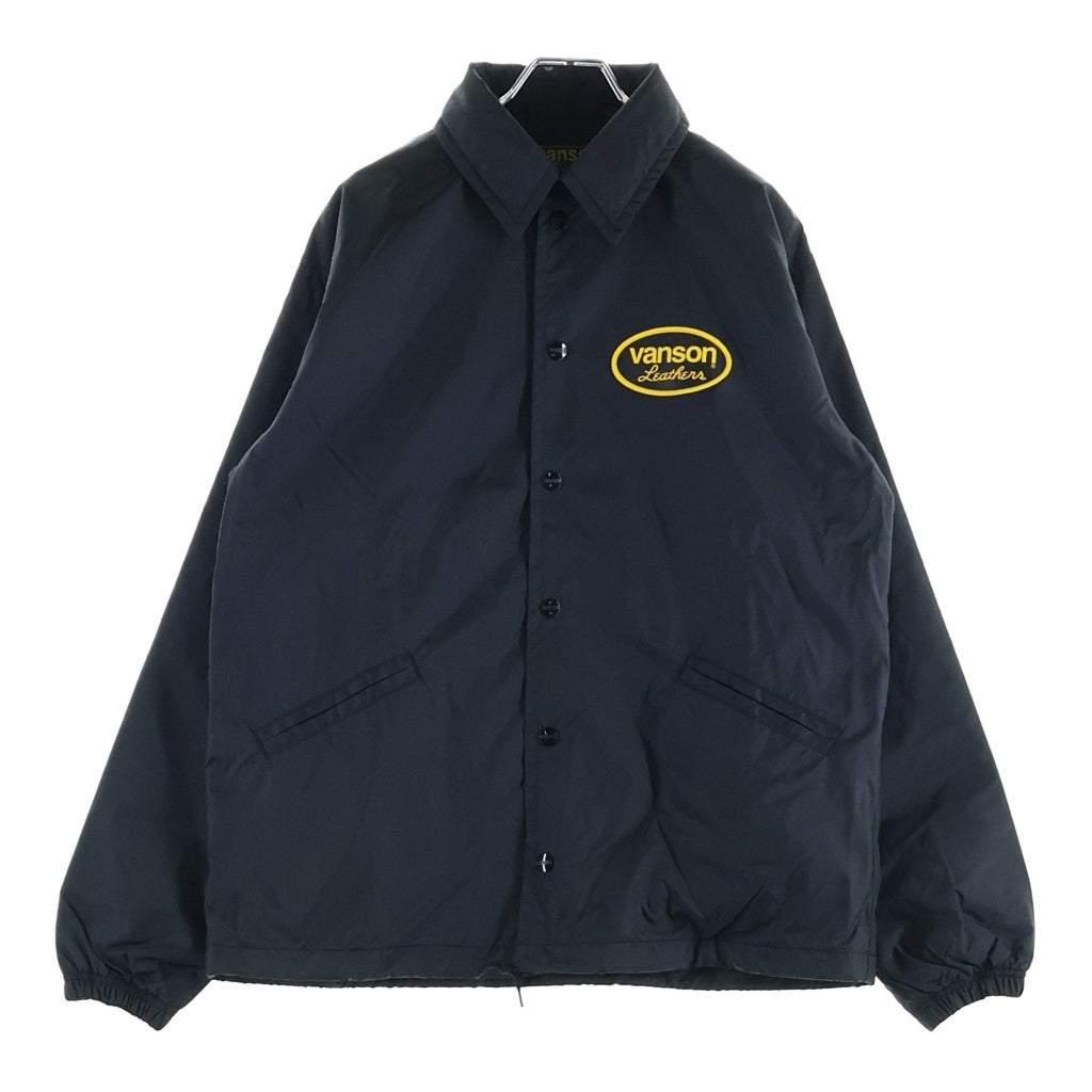 MASSES(マシス) ×VANSON NYLON JKT バンソンロゴパッチ ナイロンコーチジャケット ブラック