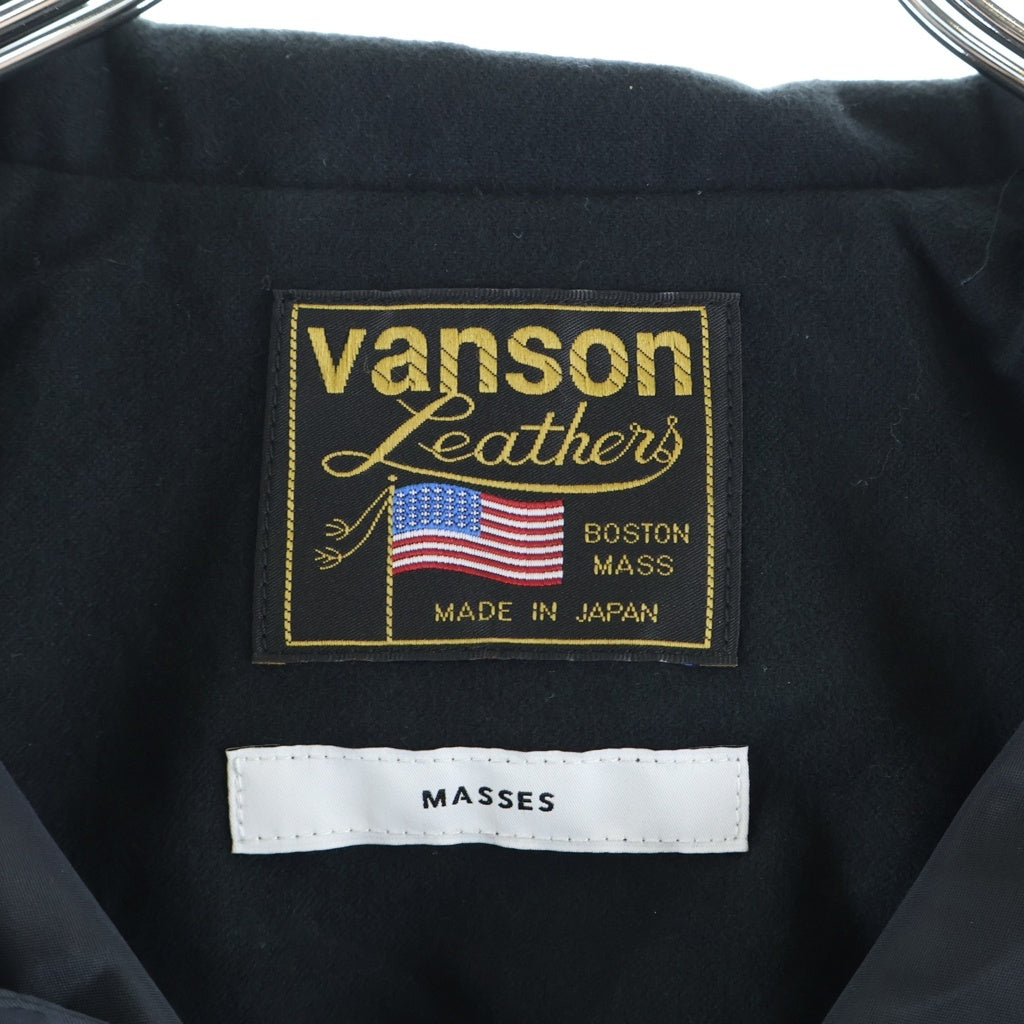 MASSES(マシス) ×VANSON NYLON JKT バンソンロゴパッチ ナイロンコーチジャケット ブラック
