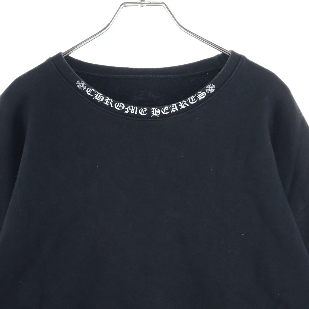 CHROME HEARTS(クロムハーツ) NECK LOGO CREWNECK SWEATSHIRT ネックロゴクルーネックスウェットトレーナー ブラック