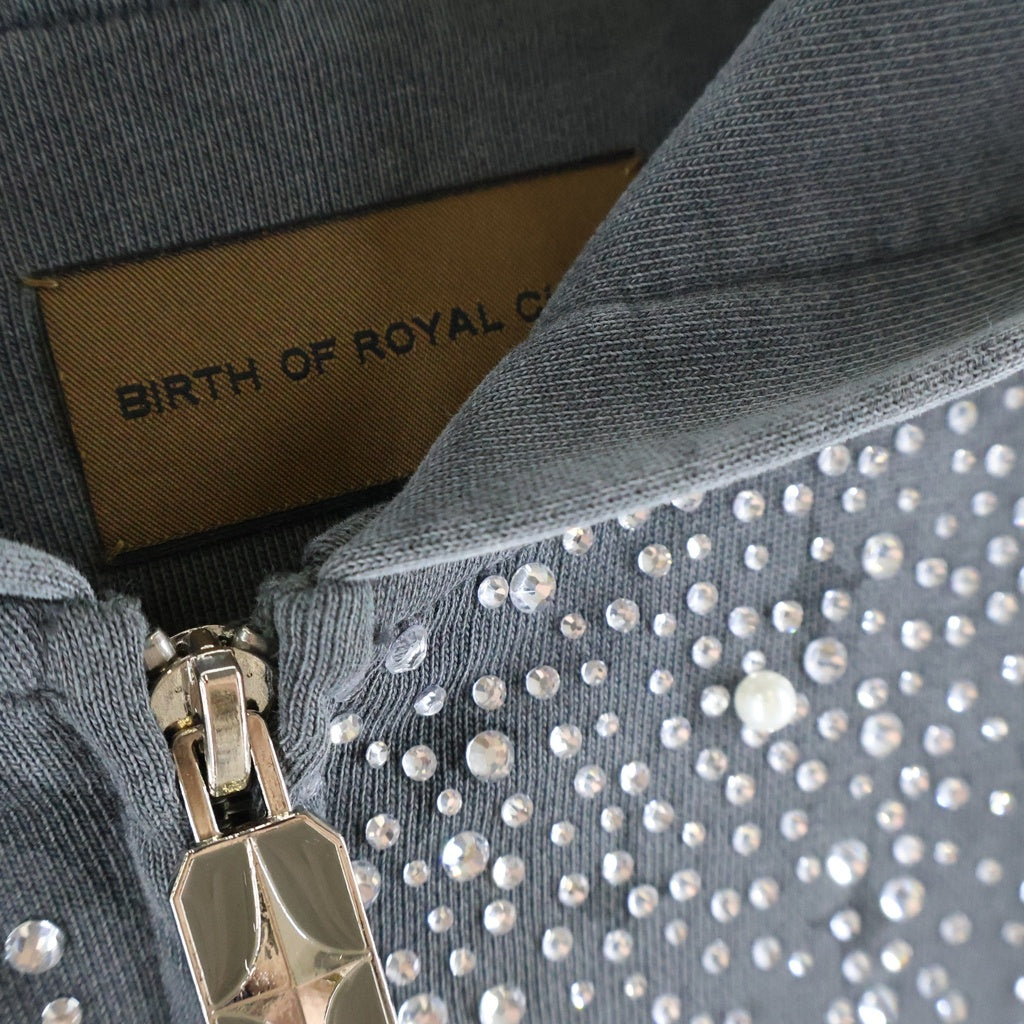 BIRTH OF ROYAL CHILD(バースオブロイヤルチャイルド) DIAMOND HOODIE ライトストーン ジップアップ フーディー