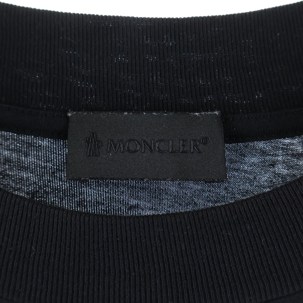 MONCLER(モンクレール) 24SS LOGO COTTON S/S TEE 水性ロゴプリント クルーネック半袖カットソーTシャツ ブラック J10918C00002 89A17