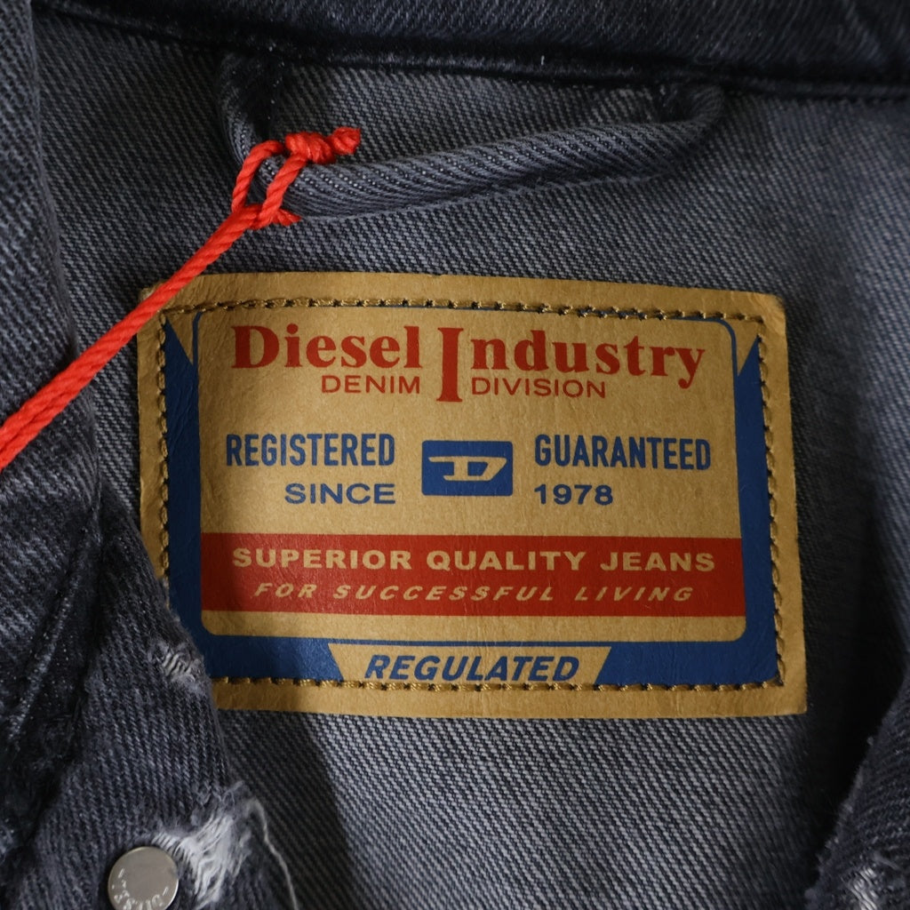 DIESEL(ディーゼル) デストロイ加工 ロングデニムコート グレー A08015