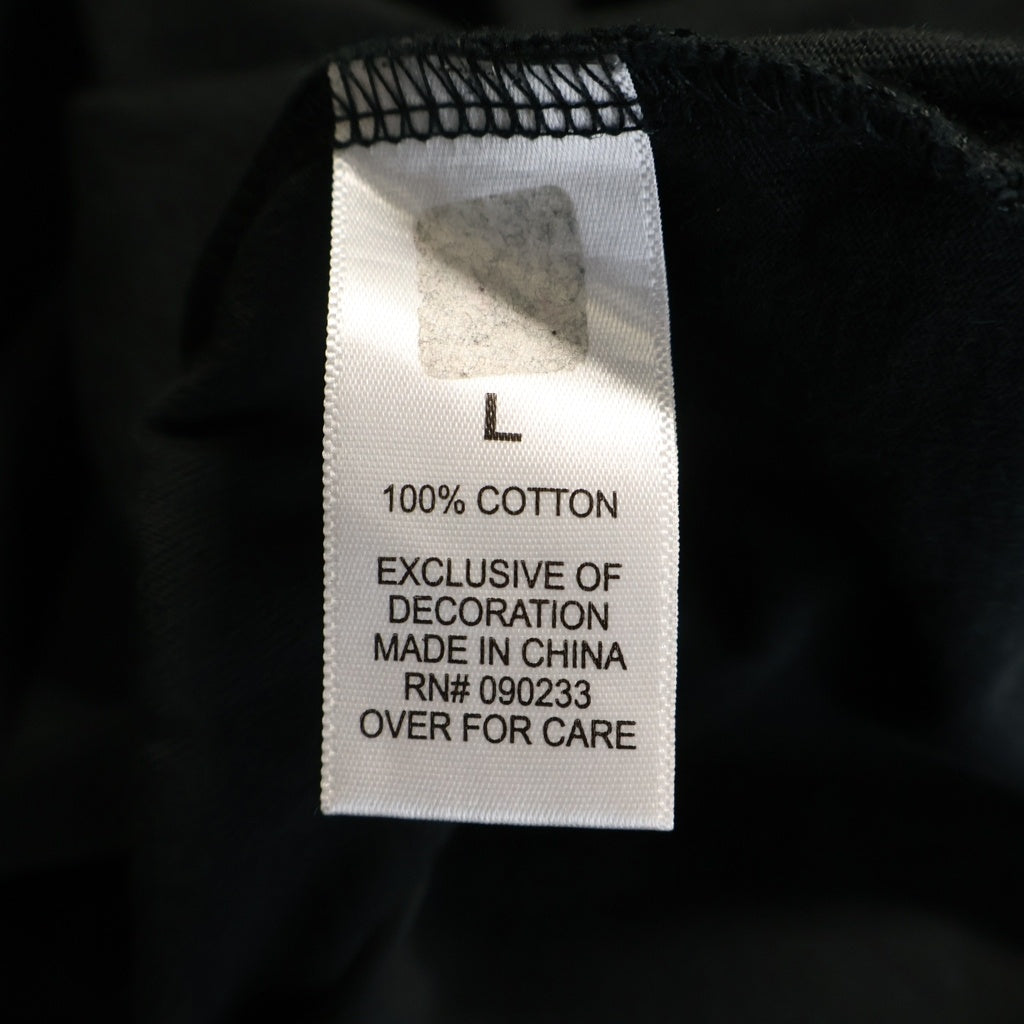 FEAR OF GOD ESSENTIALS(フィアオブゴッド エッセンシャルズ) バックリフレクターロゴプリント クルーネック長袖カットソーTシャツ ブラック