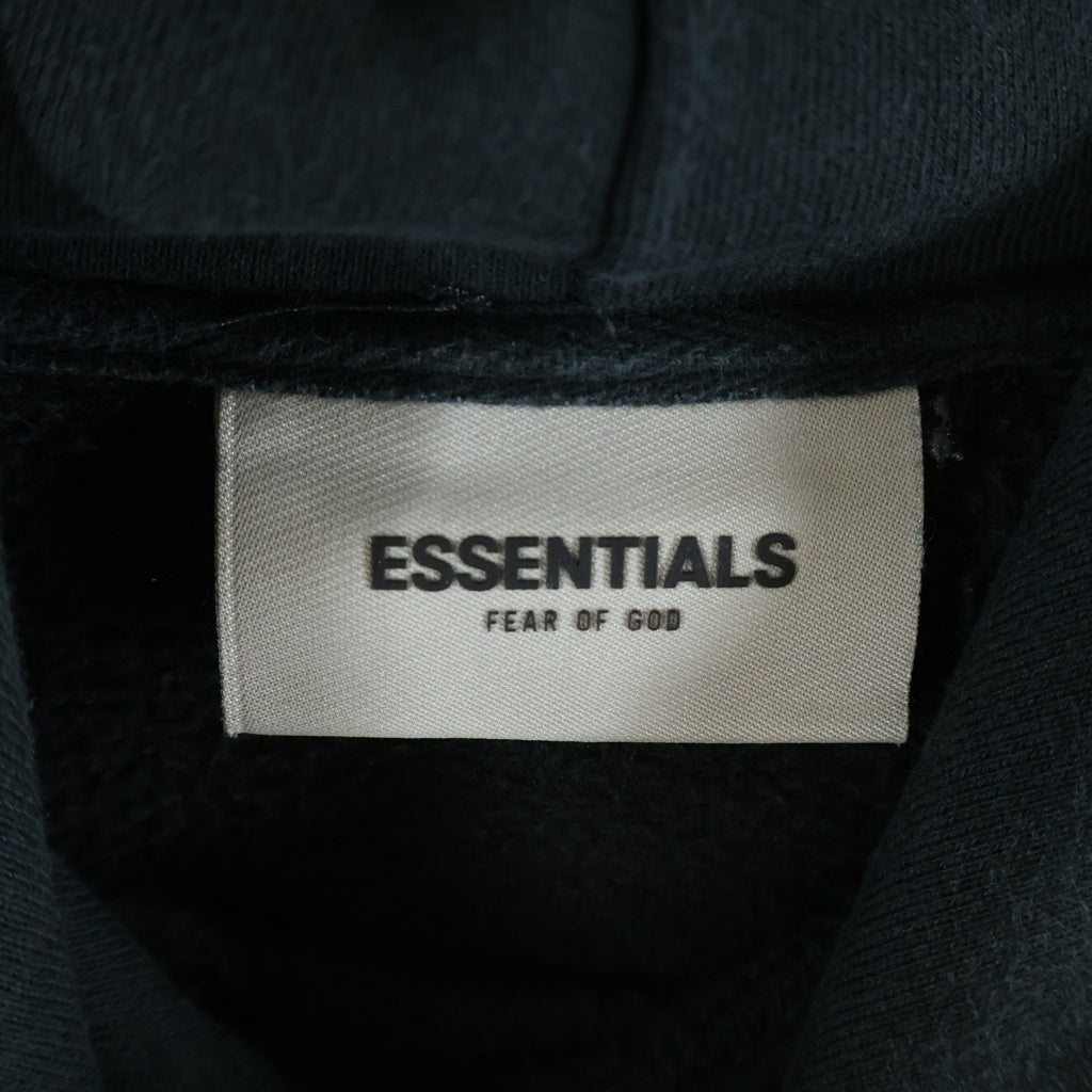 FEAR OF GOD ESSENTIALS(フィアオブゴッド エッセンシャルズ) 21SS BACK LOGO HOODIE バックラバーロゴ プルオーバースウェットパーカー ブラック