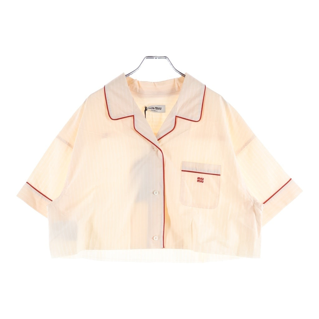 miumiu(ミュウミュウ) 24SS クロップドパジャマシャツ ピンク レディース MK1815 S000 14A6