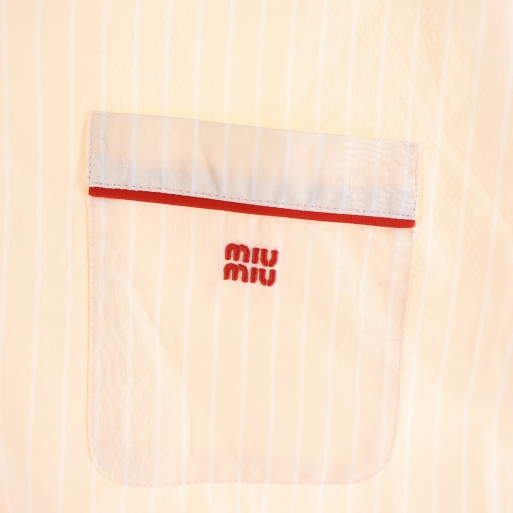 miumiu(ミュウミュウ) 24SS クロップドパジャマシャツ ピンク レディース MK1815 S000 14A6