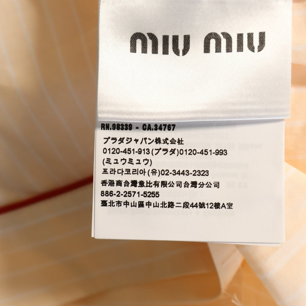 miumiu(ミュウミュウ) 24SS クロップドパジャマシャツ ピンク レディース MK1815 S000 14A6