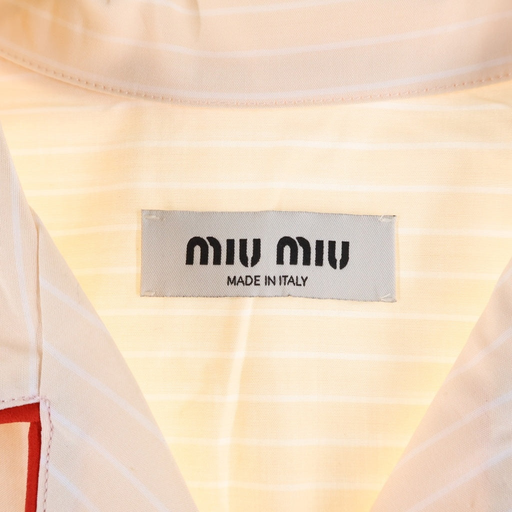 miumiu(ミュウミュウ) 24SS クロップドパジャマシャツ ピンク レディース MK1815 S000 14A6
