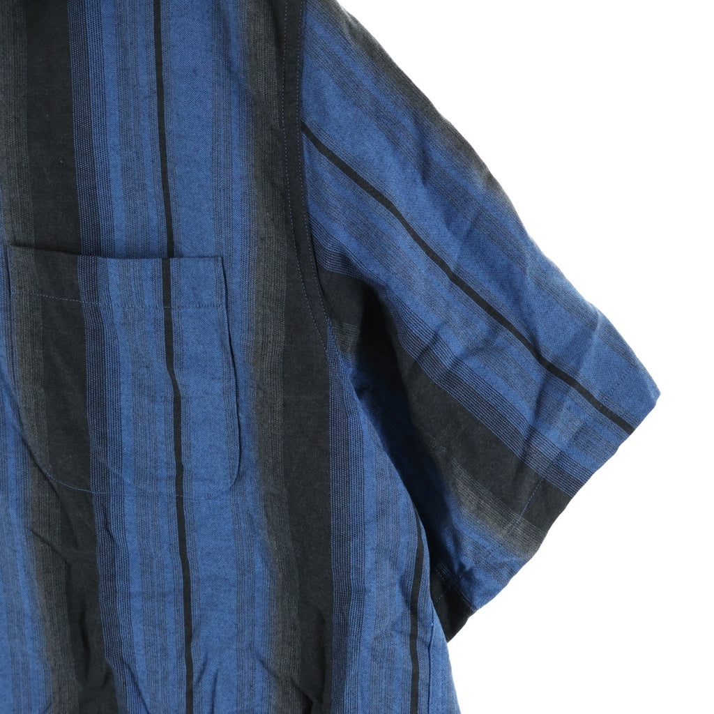 WACKO MARIA(ワコマリア) OMBRE CHECK OPEN COLLAR SHIRT オンブレ チェック半袖シャツ ブルー/ブラック