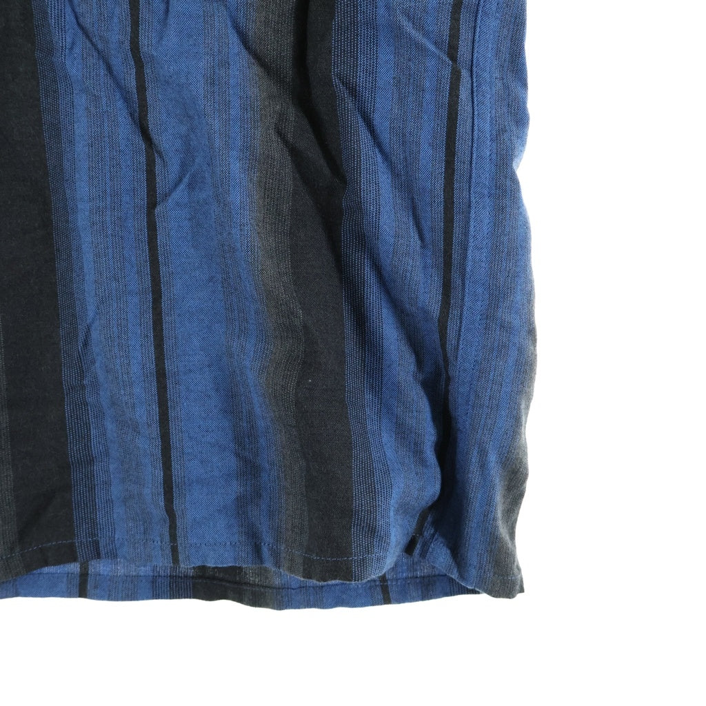 WACKO MARIA(ワコマリア) OMBRE CHECK OPEN COLLAR SHIRT オンブレ チェック半袖シャツ ブルー/ブラック