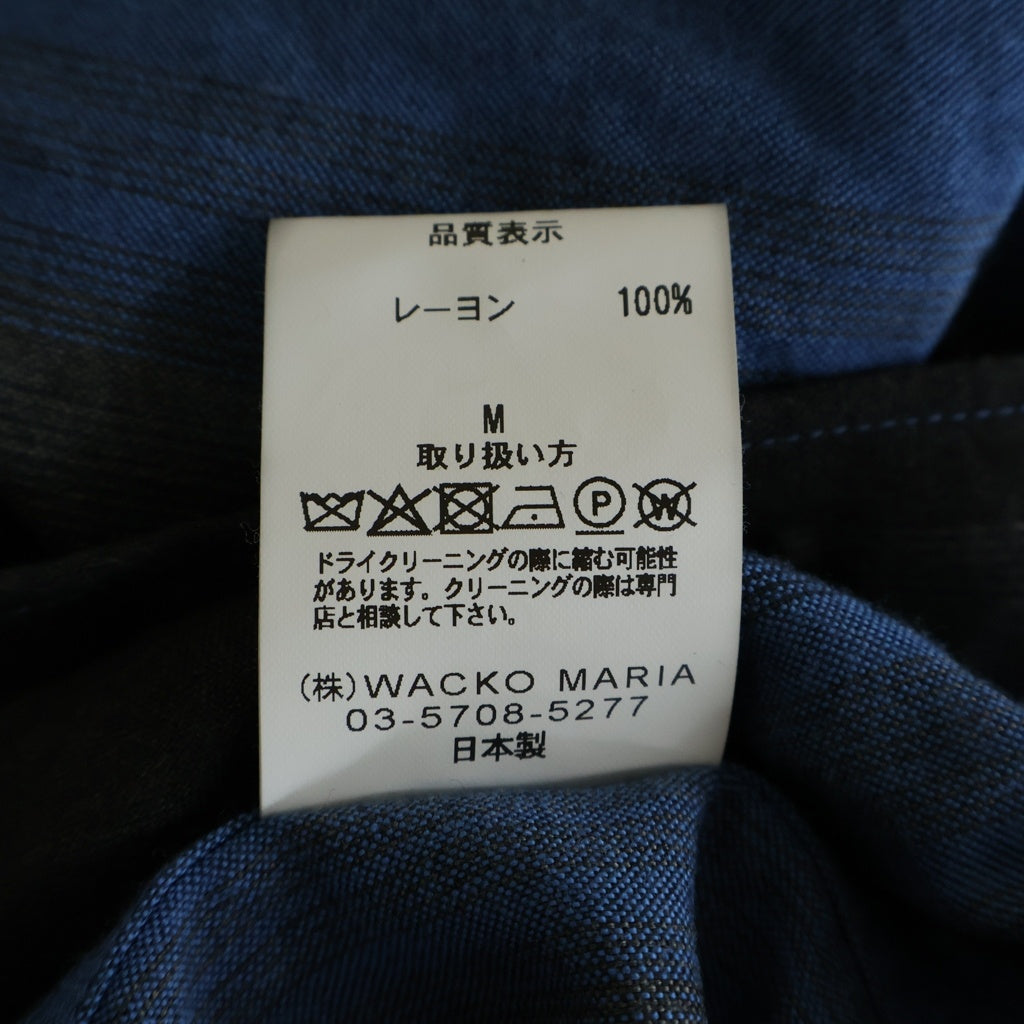 WACKO MARIA(ワコマリア) OMBRE CHECK OPEN COLLAR SHIRT オンブレ チェック半袖シャツ ブルー/ブラック